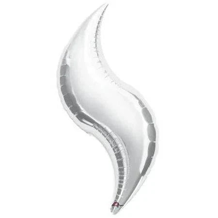 36" Silver Curve Foil Balloon (3ct) - Anagram