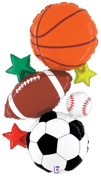 37" Muli - Sports Stacker Flat Foil Balloon - Betallic