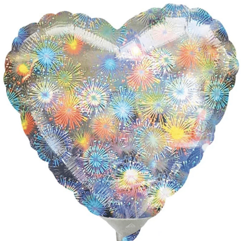4" Heart - Holographic Fireworks (20ct)