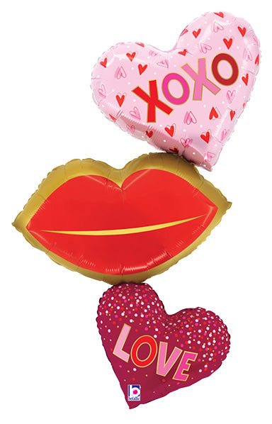 40" Heart Lips Trio