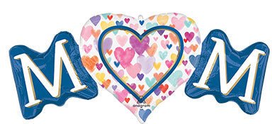 40 Mom Sprinkled Hearts - IRP - SuperShape Foil Balloon