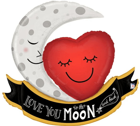 42" Vintage Moon & Back Love - Betallic