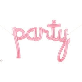 44" Party Script Balloon - Clear Pink