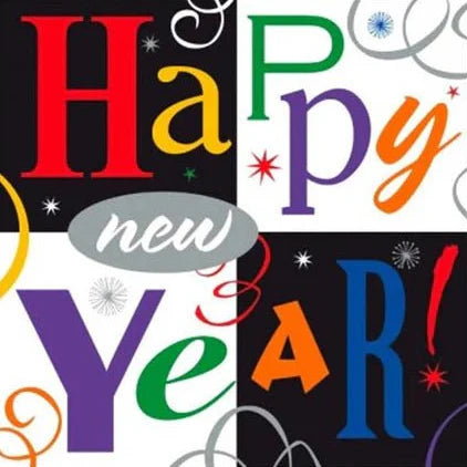 6.5" Luncheon Napkins - Festive New Year