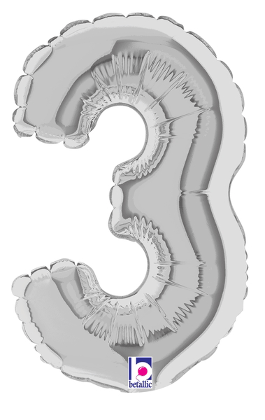 7" Megaloon Jr. Number 3 - Silver (5ct)