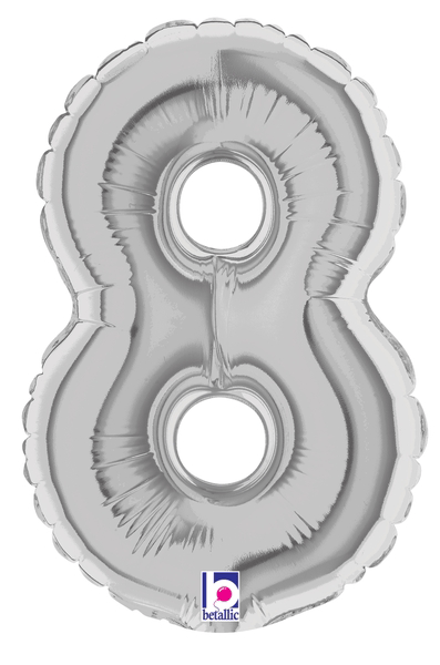 7" Megaloon Jr. Number 8 - Silver (5ct)
