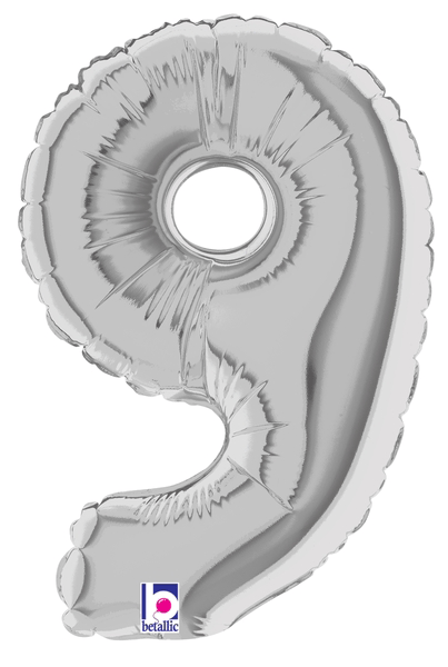 7" Megaloon Jr. Number 9 - Silver (5ct)