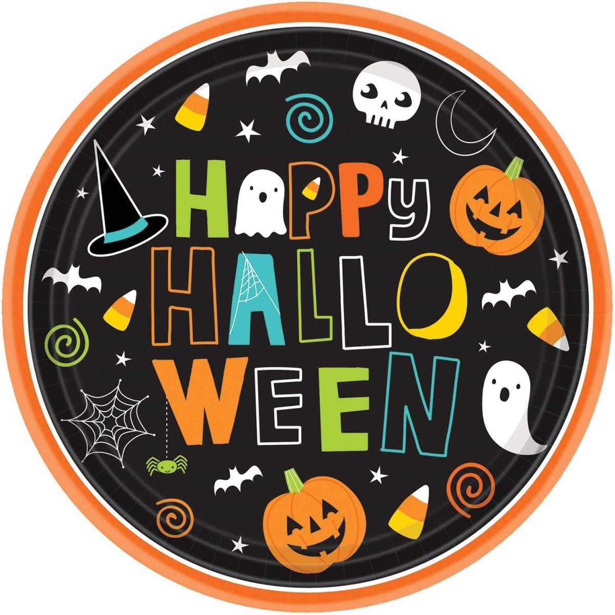 7" Paper Plates - Halloween Friends (60ct)