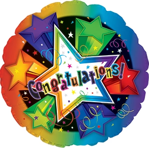 9" Congratulation 3 - D Stars (100ct) - CTI Balloons