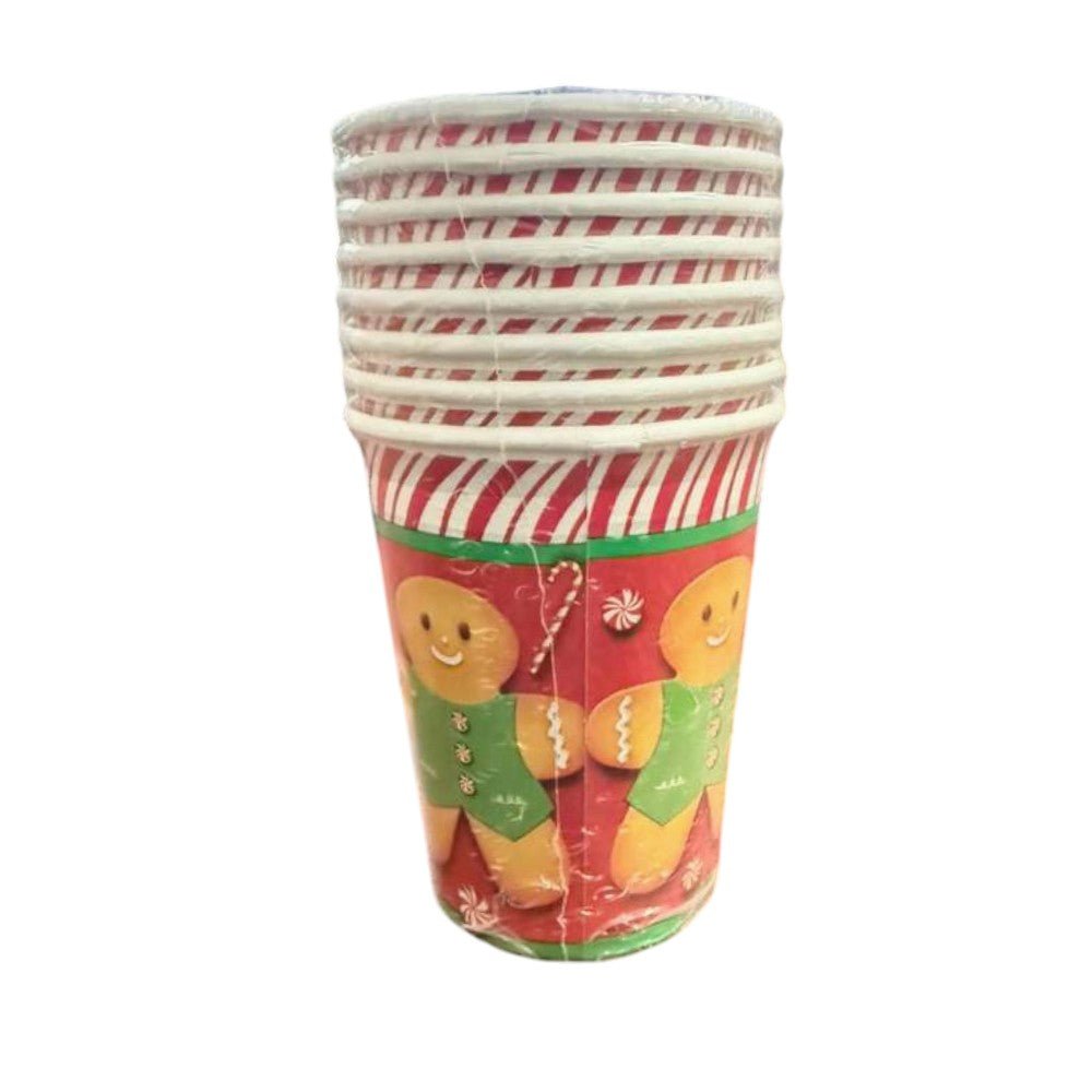 9" Cups - Christmas Gingerbread (8ct) - Unique
