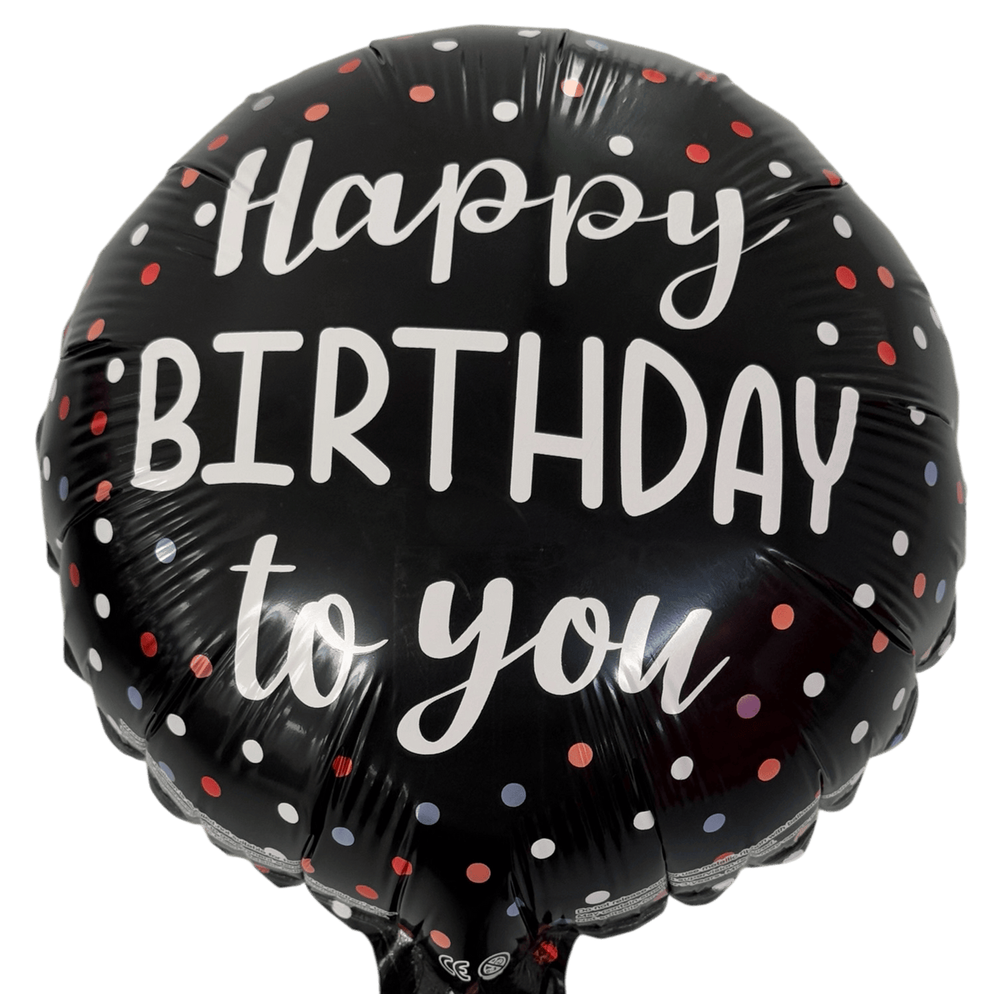 9" Happy Birthday Black Polka Dot (100 Count)