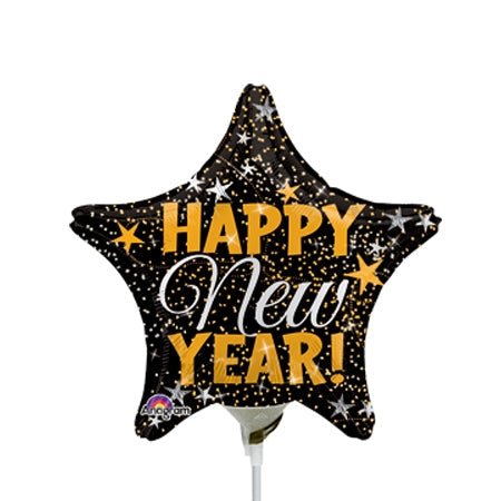 9" Happy New Year Confetti Star (25ct)