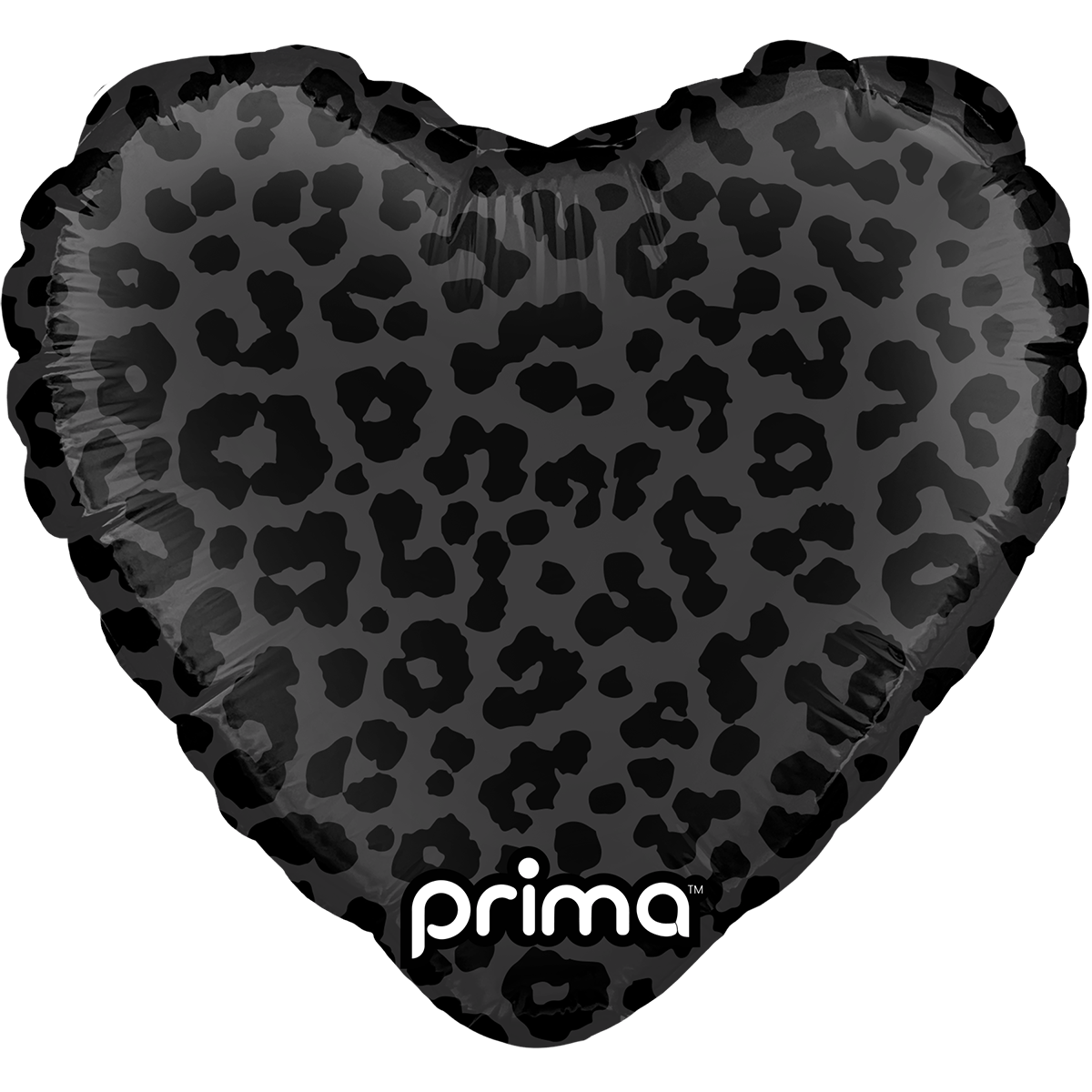 9" Heart Black Shiny & Matte Leopard Print (6pc)