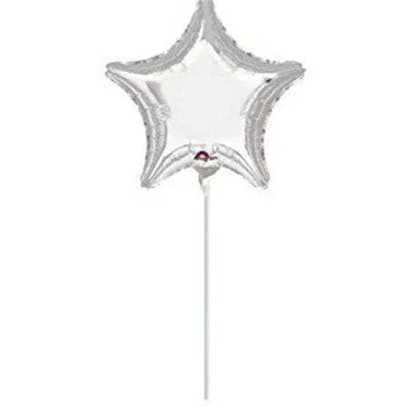 9" Silver Star Foil Balloon Flat (10ct) - Anagram