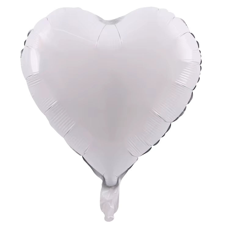 18" Heart - Matte White (50ct) - Party America