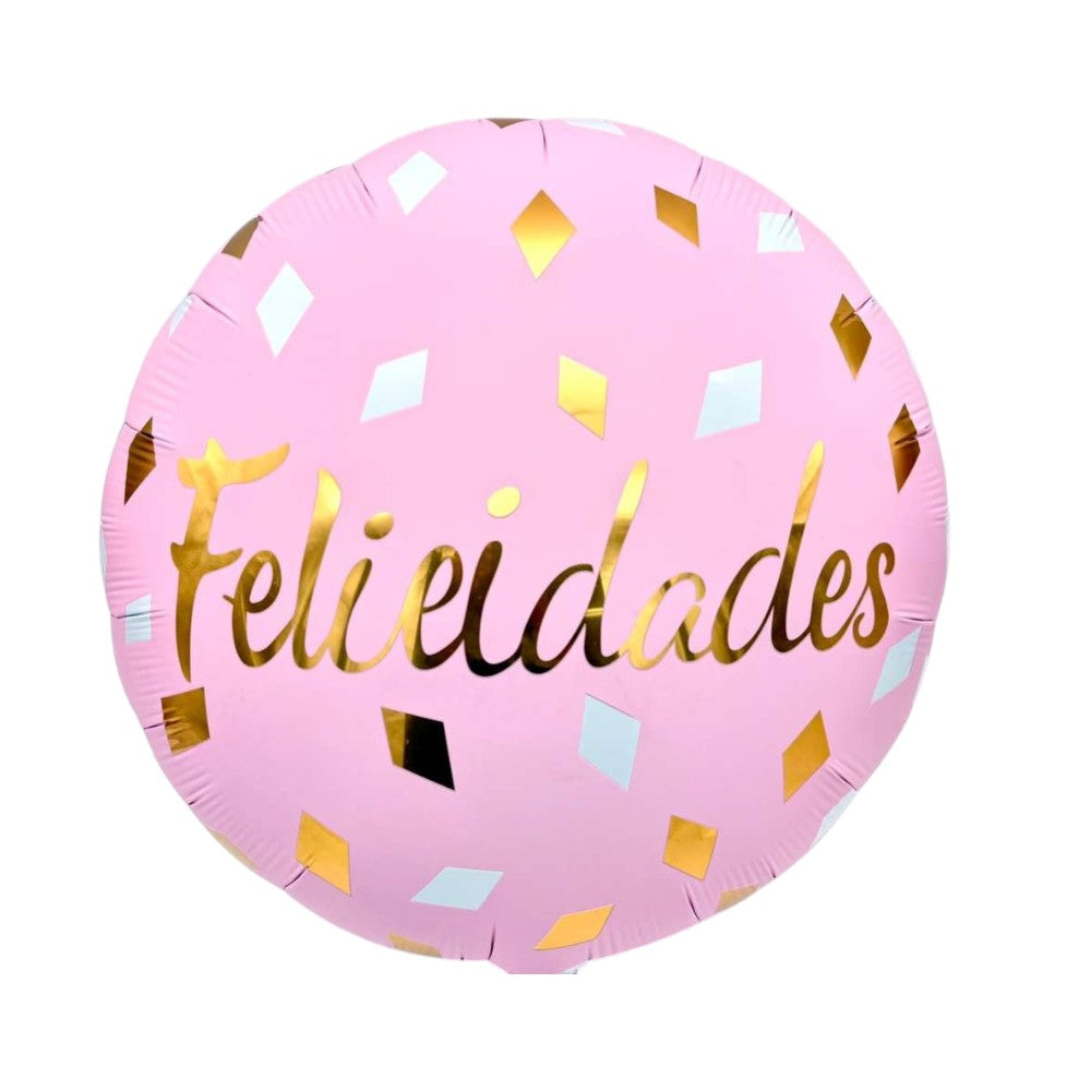 22" Pink Round Confetti - Felicidades (50ct) - Winner Party