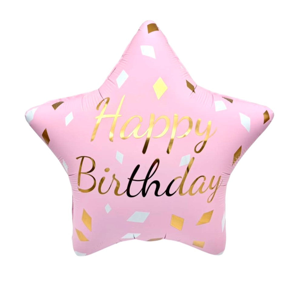 22" Pink Star Confetti - Happy Birthday (50ct) - Winner Party