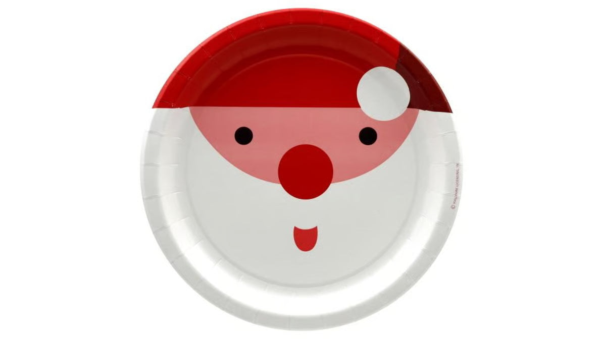 9" Paper Plates - Santa Clause (8ct) - Party Express