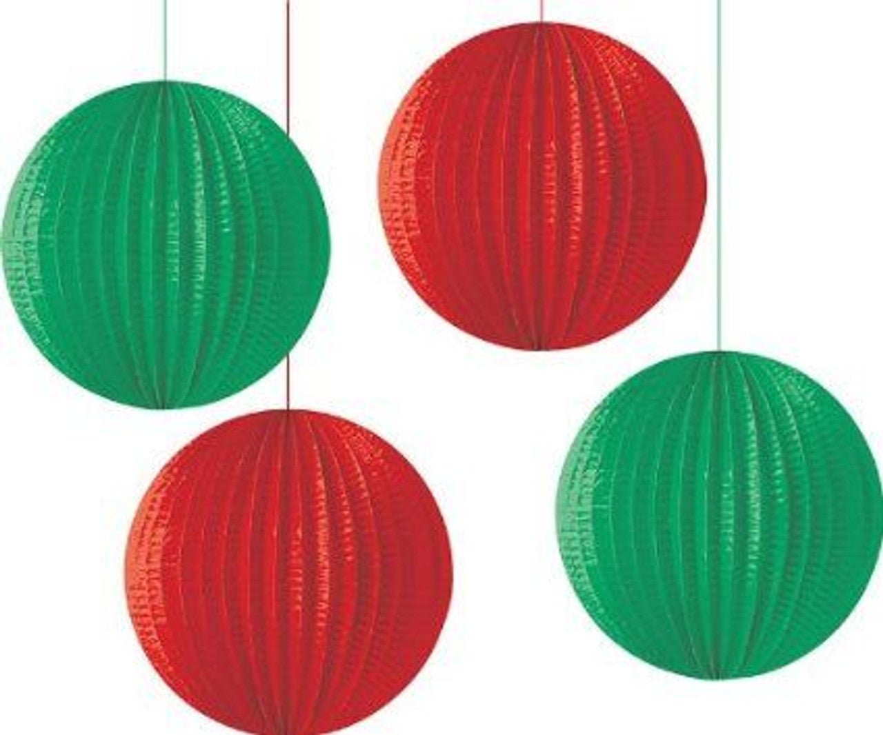 Fiesta Red & Green 6.5" Hanging Lanterns 4ct