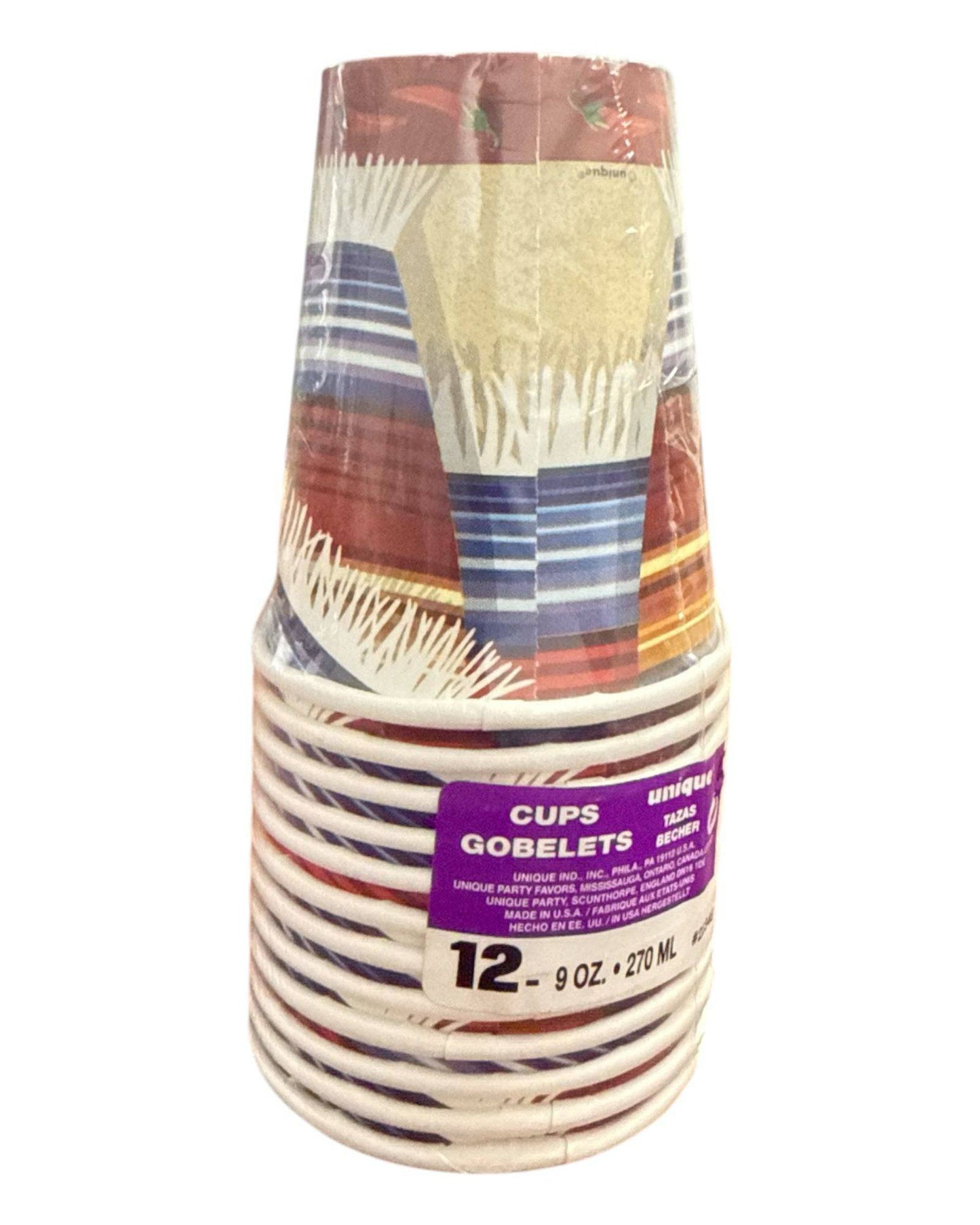 Fiesta Serape 9oz Paper Cups 8ct - Unique