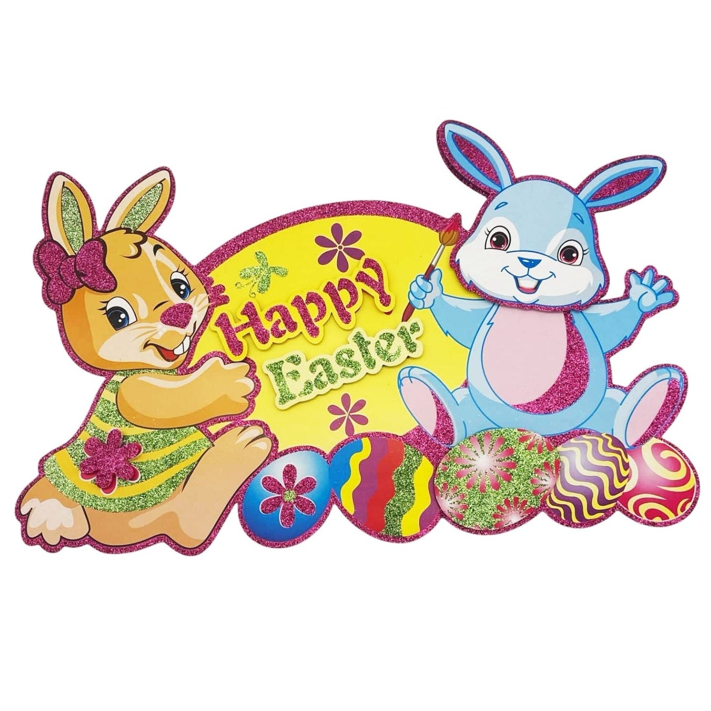 Glitter 3D Paper Plaque - Easter - PPD