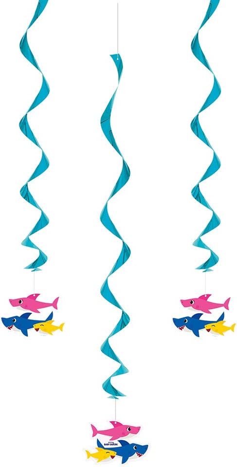 Hanging Swirl Decorations - Baby Shark (3ct)