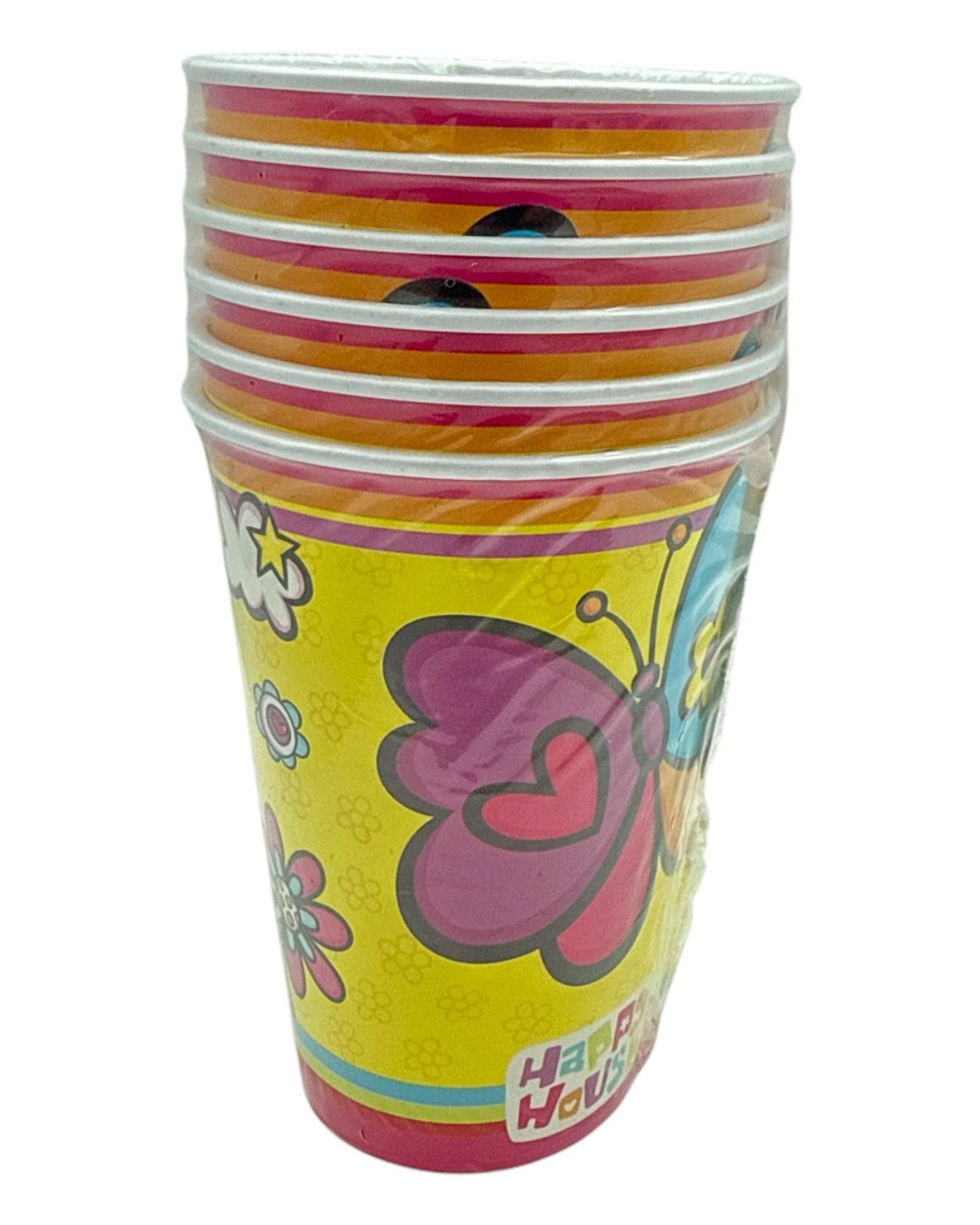 Happy House Butterfly & Flower's Paper Cups 6Ct