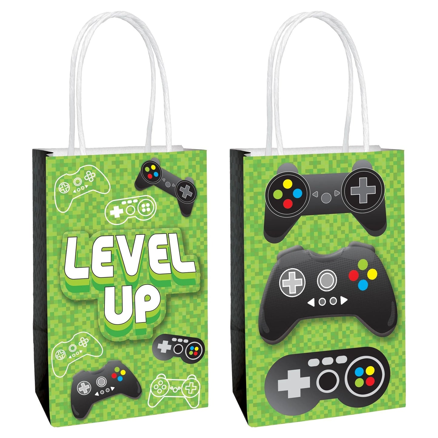 Level Up Create Your Own Kraft Bags 8ct - Amscan