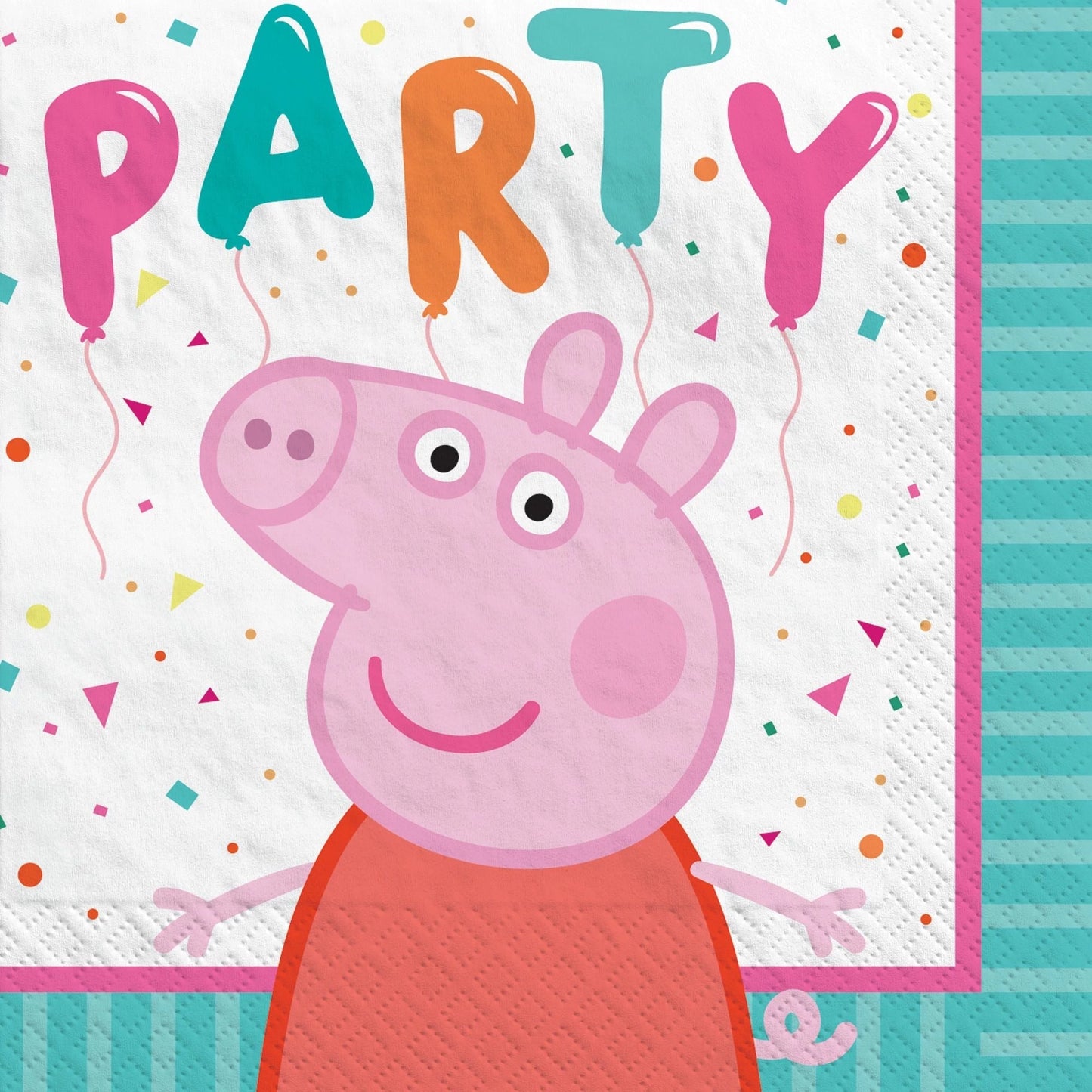 Peppa Pig Confetti Party Beverage Napkin 16ct - Amscan