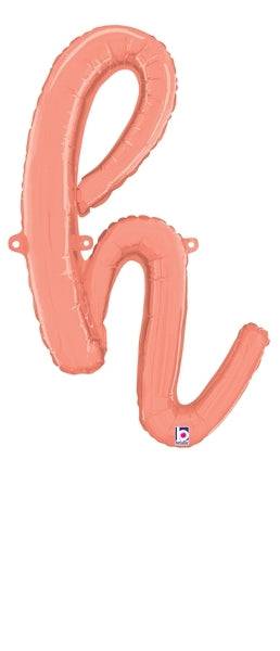 Script Letter H - Rose Gold