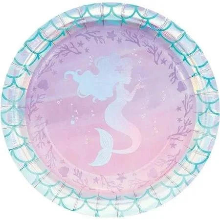 Shimmering Mermaid 7" Paper Plates 8Ct