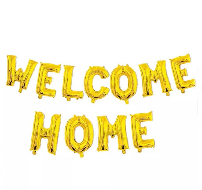 Winner Party 16" Gold Welcome Home Balloon Banner