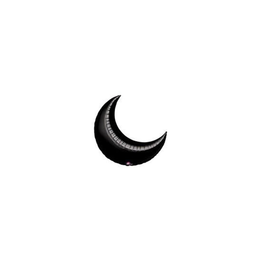 10" BLACK CRESCENT Foil Balloon - Package of 5 Air Fill and Heat Seal Only