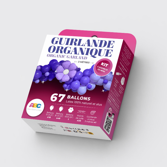 10' Organic Balloon Garland Kit - Purple Daisy