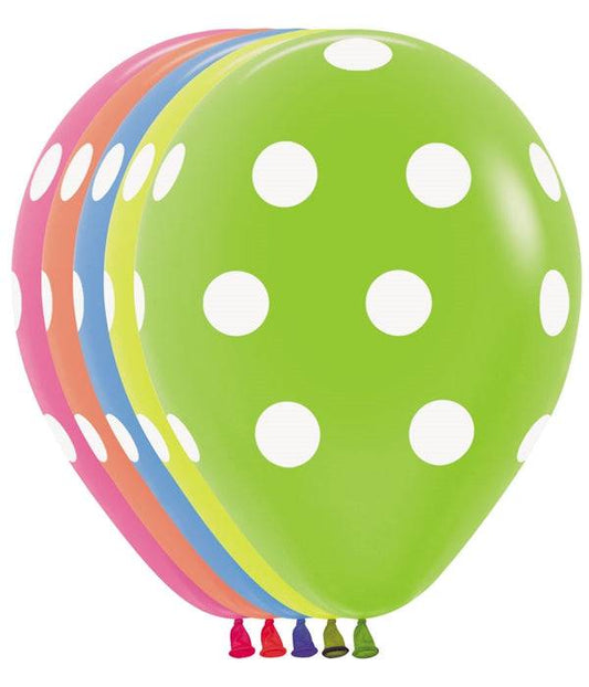 11” Neon with Polka Dots All Over (50ct) - Sempertex