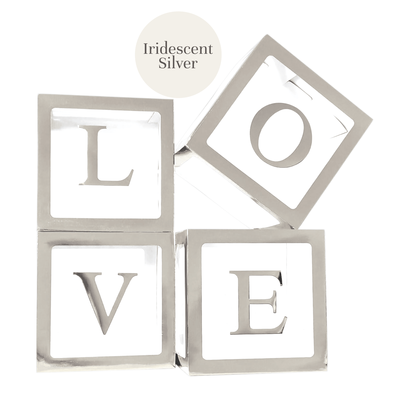12" Clear Boxes - Love (Select Color) - Borosino