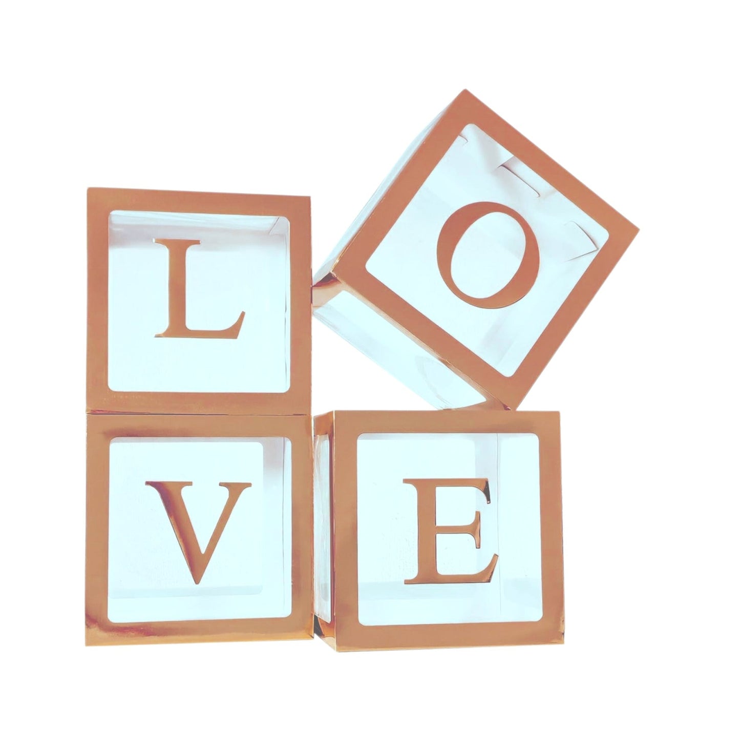 12" Clear Boxes - Love (Select Color) - Borosino