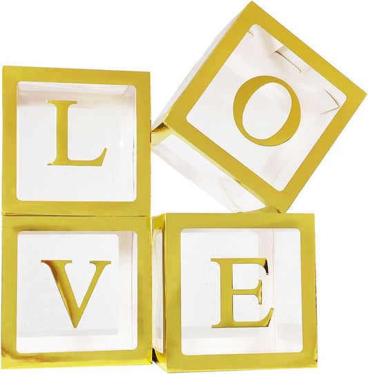 12" Clear Boxes - Love (Select Color) - Borosino