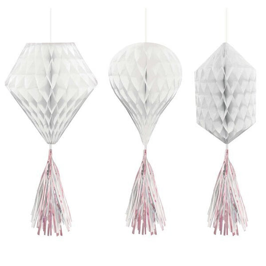 12" Honeycomb with Iridescent Tassel (3ct)