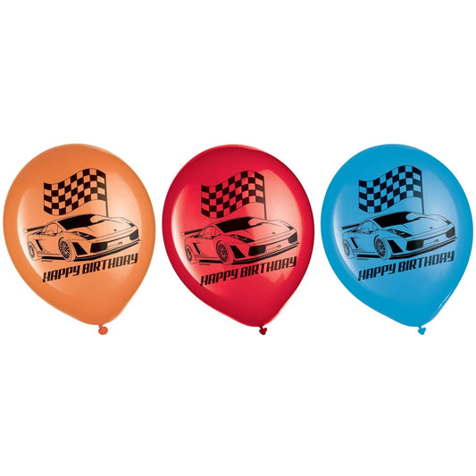 12" Hot Wheels Wild Racer Printed Latex Balloons 6ct