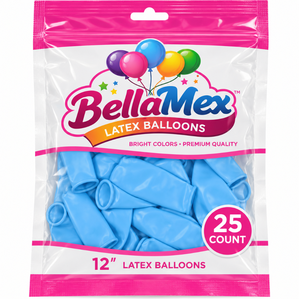 12" Light Blue Latex (25ct) - BellaMex