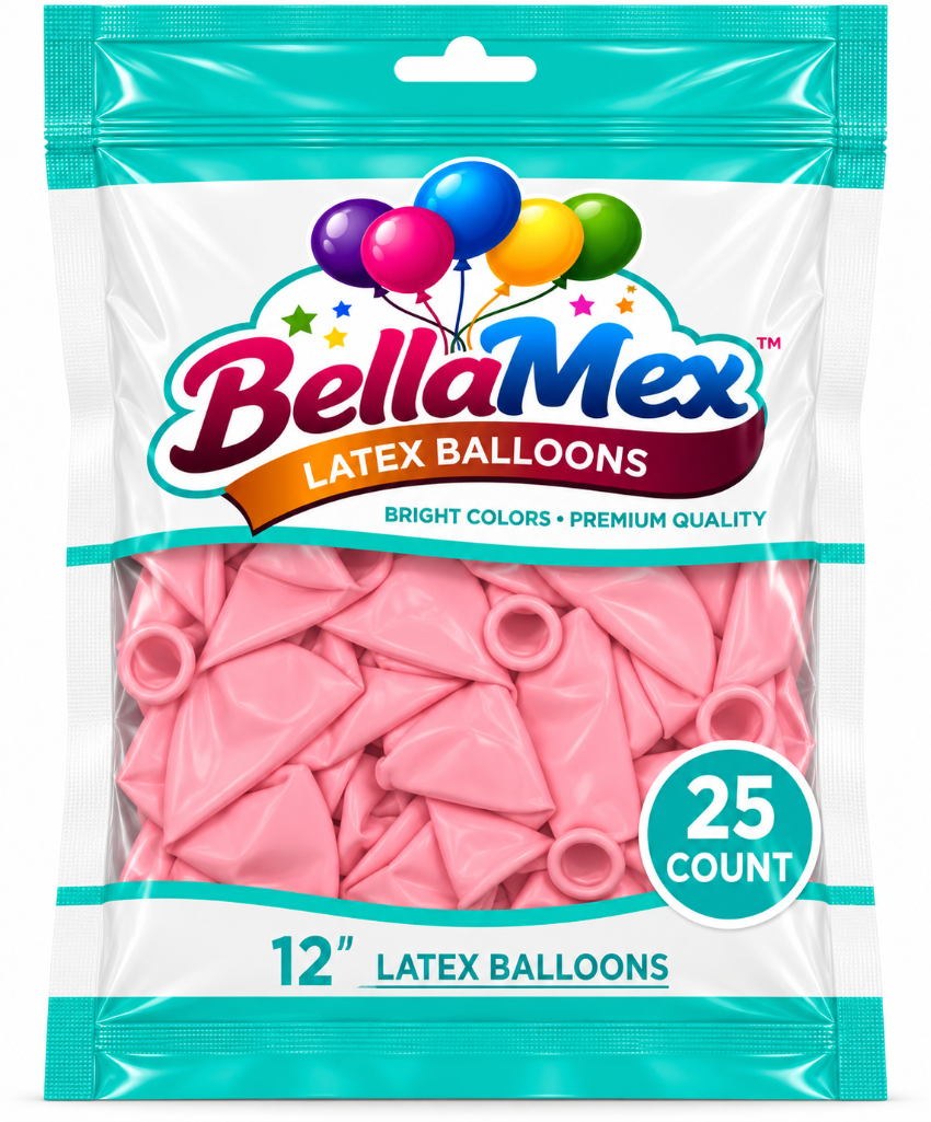 12" Pastel Pink Latex (25ct) - BellaMex