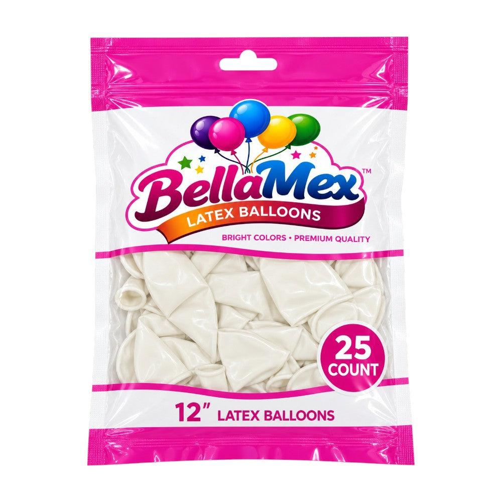 12" White Latex (25ct) - BellaMex