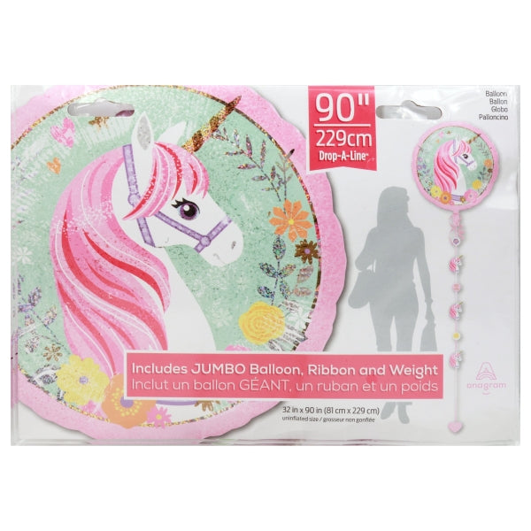 Anagram Jumbo Foil Balloon 90" Magical Unicorn 1Ct #37278