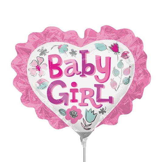 14" Baby Girl Heart Floral with Ruffle (10ct)