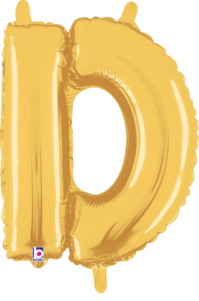 14" Megaloon Jr. Letter D - Gold (5ct)