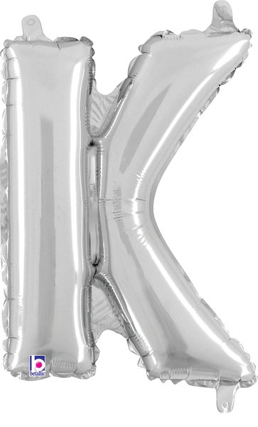 14" Megaloon Jr. Letter K - Silver (5ct)