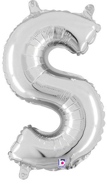 14" Megaloon Jr. Letter S - Silver (5ct)