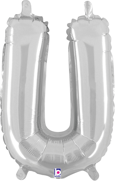 14" Megaloon Jr. Letter U - Silver (5ct)
