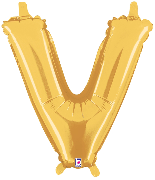 14" Megaloon Jr. Letter V - Gold (5ct)